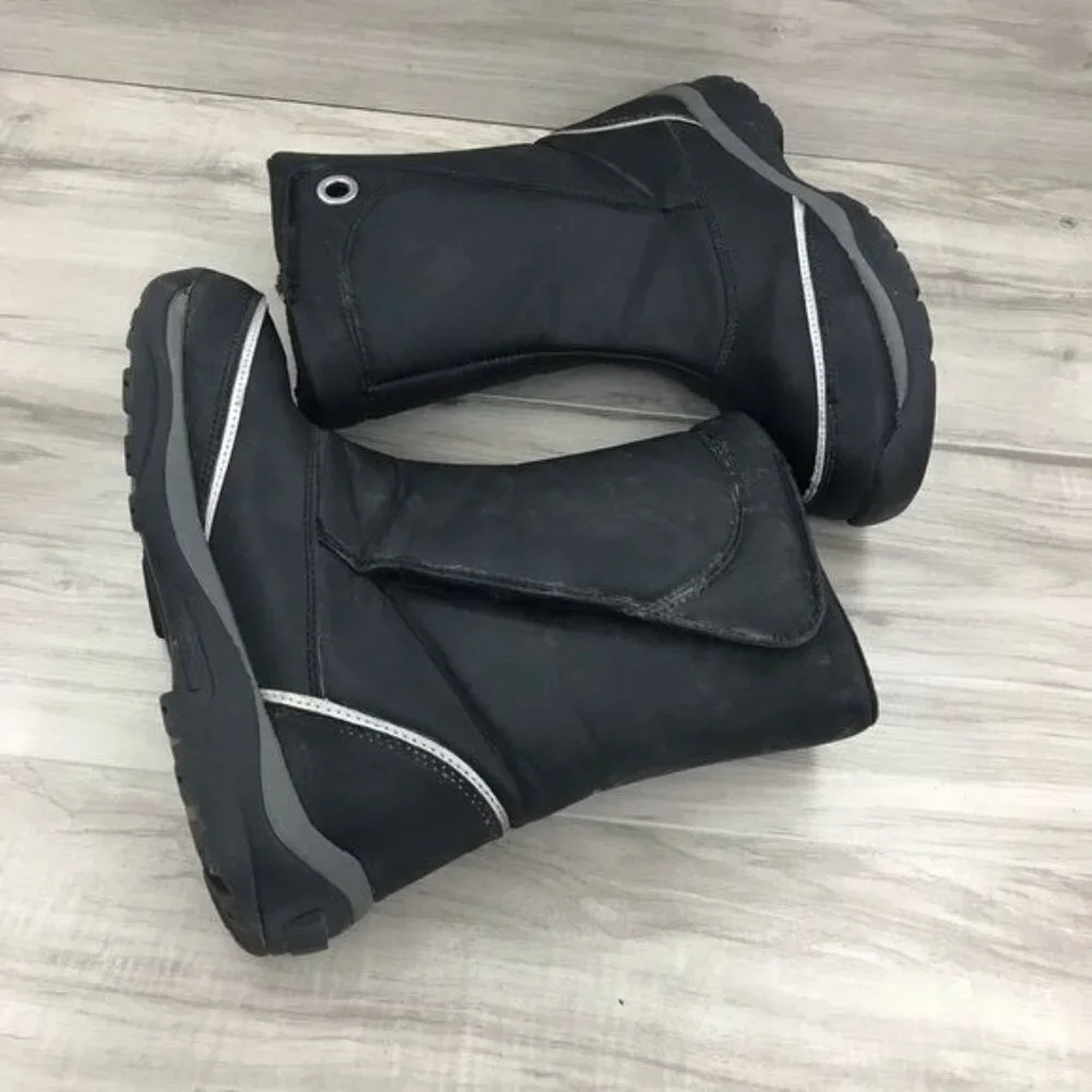 Lands End Boots Youth 5 Black Snow Winter Hook and Loop